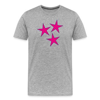 ETOILE. ETOILES. STAR. FÊTE. ANNIVERSAIRE. NOËL - T-shirt bio Premium Homme - gris chiné - Devant - Damien (186cm)