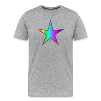 ETOILE. ETOILES. STAR. FÊTE. ANNIVERSAIRE. NOËL - T-shirt bio Premium Homme - gris chiné - Devant - Damien (186cm)