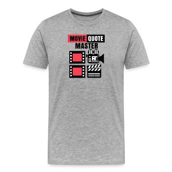 Movies Statement Camera Movie Night Movie Watch - Men's Premium Organic T-Shirt - heather grey - Front - Damien (186cm)