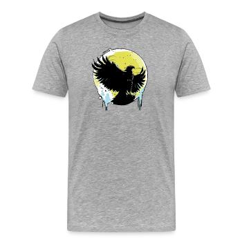 Adler vor Vollmond - Männer Premium Bio T-Shirt - Grau meliert - Vorne - Damien (186cm)