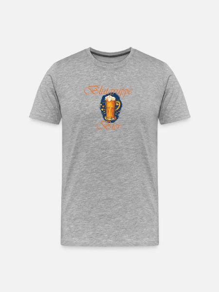 Blutgruppe Bier - Männer Premium Bio T-Shirt - Grau meliert