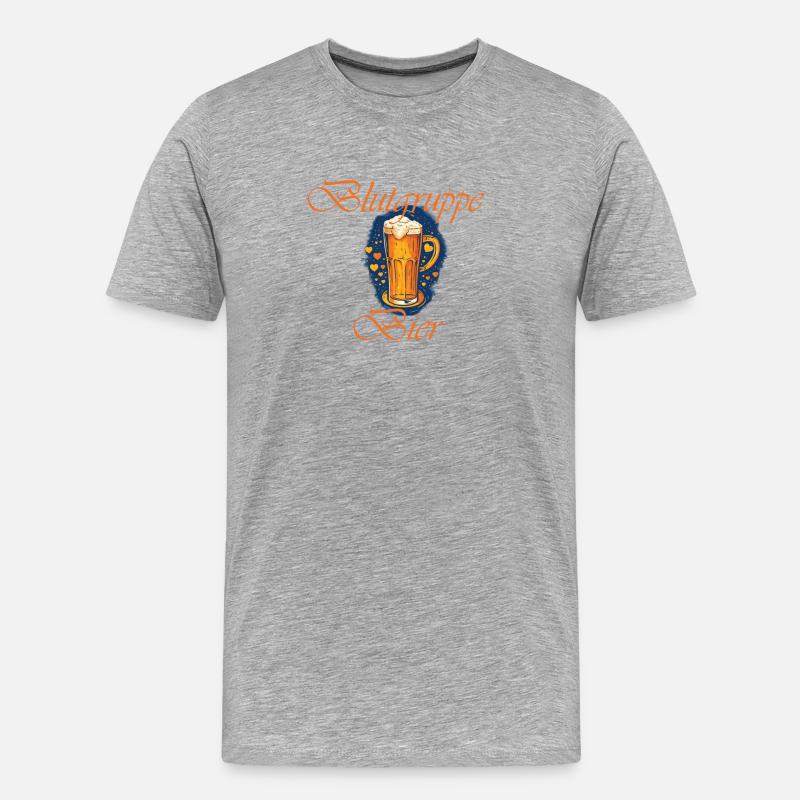 Blutgruppe Bier - Männer Premium Bio T-Shirt - Grau meliert