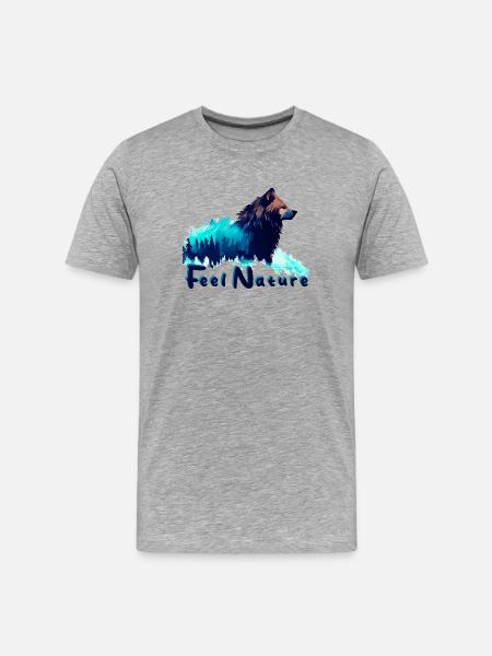 Wolfswald Feel Nature - Men's Premium Organic T-Shirt - heather grey