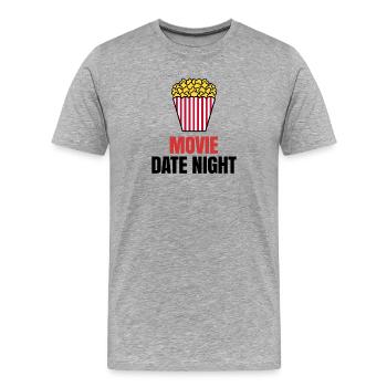 Movies Statement Movie Night Popcorn Kino Serien - Männer Premium Bio T-Shirt - Grau meliert - Vorne - Damien (186cm)