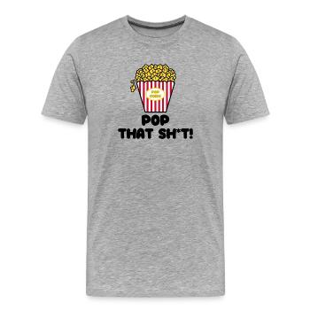 Soirée cinéma Cineast Films Déclaration Popcorn - T-shirt bio Premium Homme - gris chiné - Devant - Damien (186cm)