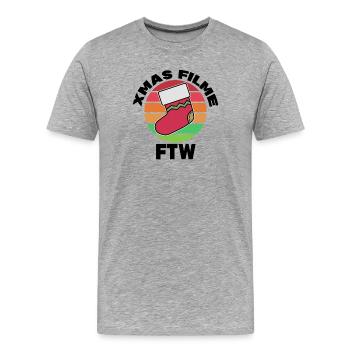 Movies Streaming Movie Night Statement Theatre - Men's Premium Organic T-Shirt - heather grey - Front - Damien (186cm)