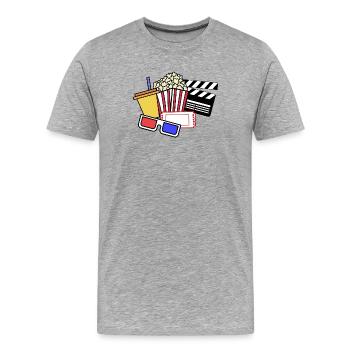 Regarder le film Déclaration du film Cineaste Cinema Night - T-shirt bio Premium Homme - gris chiné - Devant - Damien (186cm)
