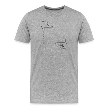 Hand Signals Image Detail - Men's Premium Organic T-Shirt - heather grey - Front - Damien (186cm)