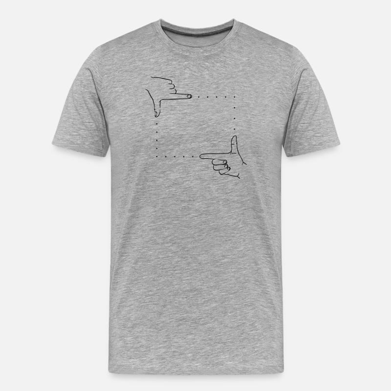 Handzeichen Bildausschnitt - Männer Premium Bio T-Shirt - Grau meliert