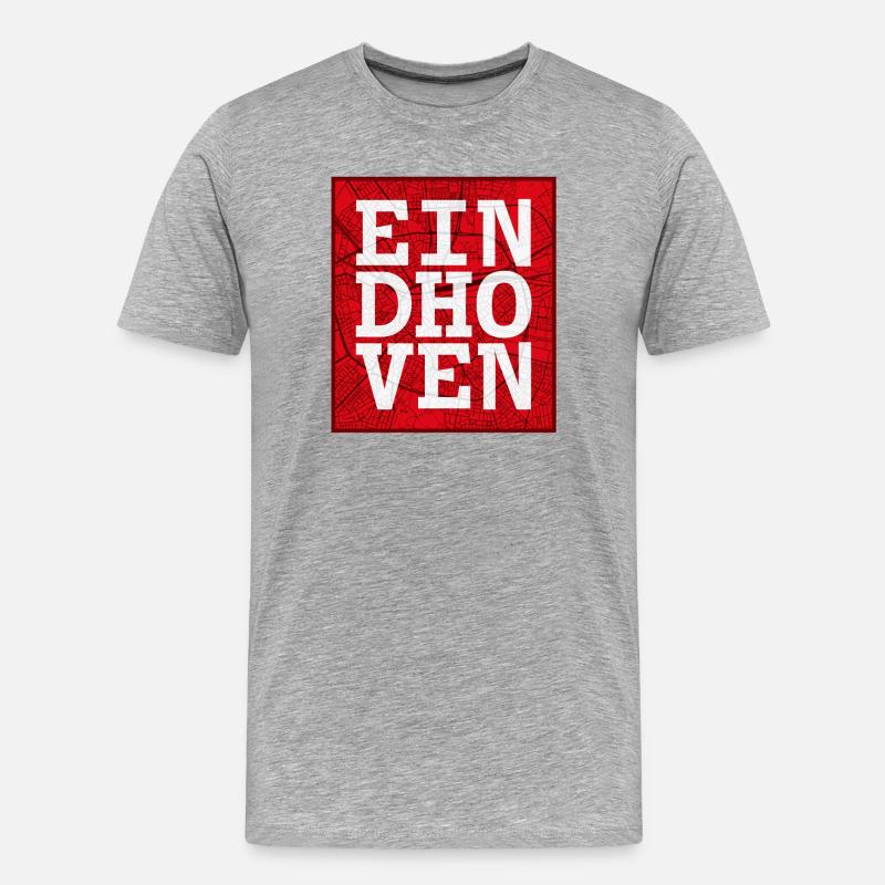 Eindhoven Großbuchstaben auf Stadtplan - Männer Premium Bio T-Shirt - Grau meliert