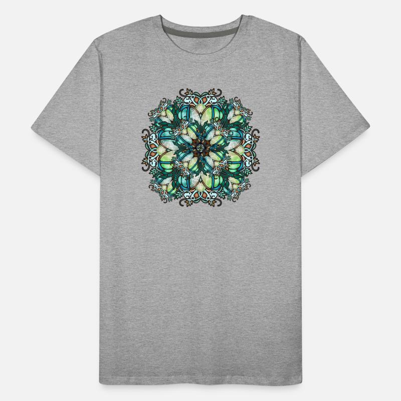 Jugendstil Rosette in transparenter Glas Optik Männer Premium Bio T-Shirt