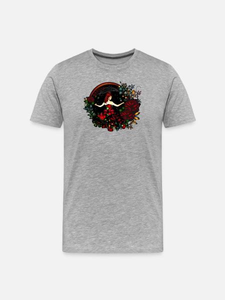 Prinsesse i haven om natten i jugendstil look - Herre Premium T-shirt økologisk - grå meleret