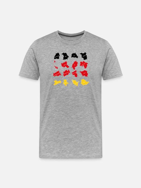 Flag of German States - Men's Premium Organic T-Shirt - heather grey