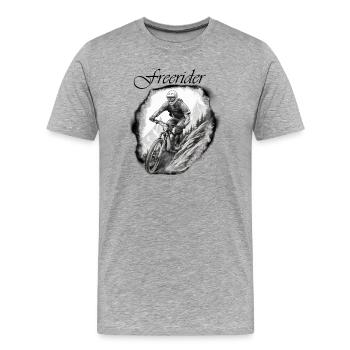 Freerider - Männer Premium Bio T-Shirt - Grau meliert - Vorne - Damien (186cm)