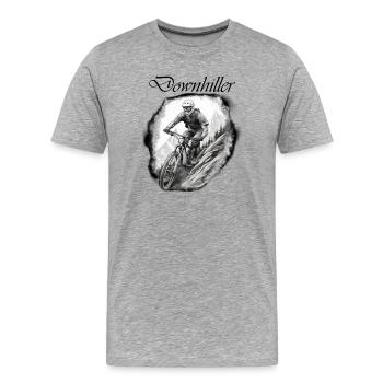 Downhiller - Männer Premium Bio T-Shirt - Grau meliert - Vorne - Damien (186cm)