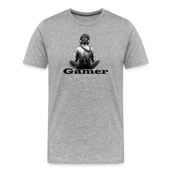 Joueur - T-shirt bio Premium Homme - gris chiné - Devant - Damien (186cm)