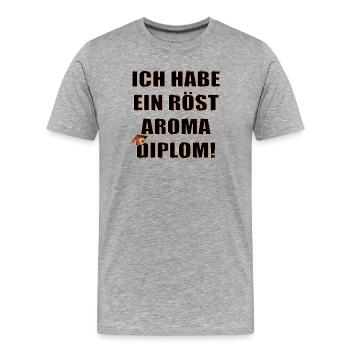 Grill Diplom Abschluss - Männer Premium Bio T-Shirt - Grau meliert - Vorne - Damien (186cm)