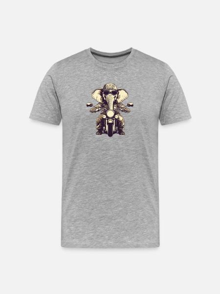 Elephant on motorcycle - Men's Premium Organic T-Shirt - heather grey