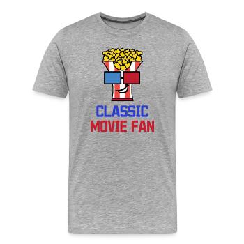 Popcorn Statement Films Filmabend Kinoaben - T-shirt bio Premium Homme - gris chiné - Devant - Damien (186cm)
