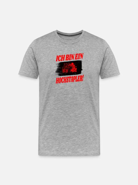 Gabelstapler Design - Männer Premium Bio T-Shirt - Grau meliert