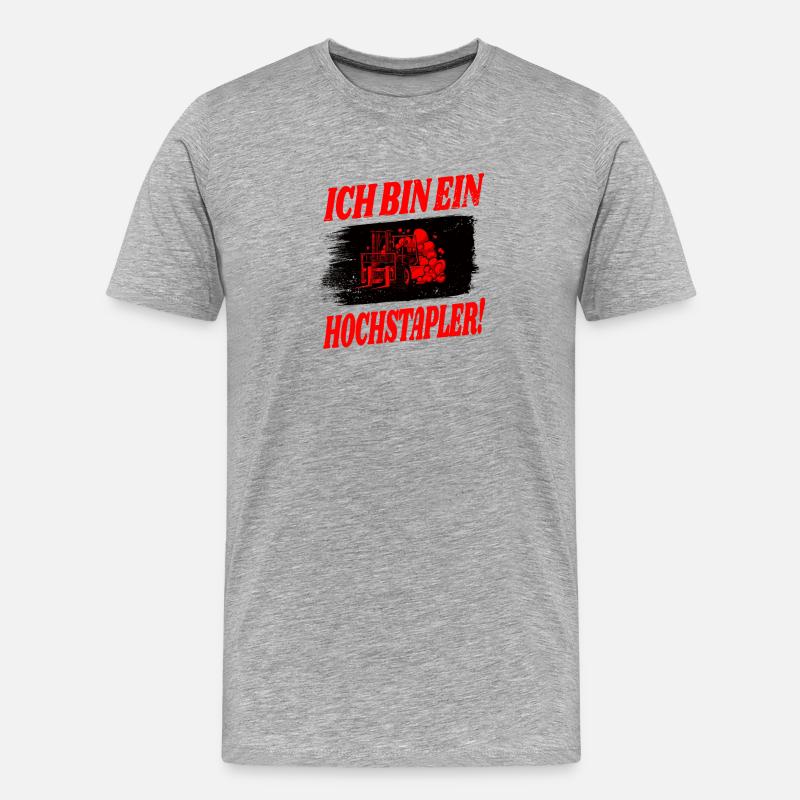 Gabelstapler Design - Männer Premium Bio T-Shirt - Grau meliert