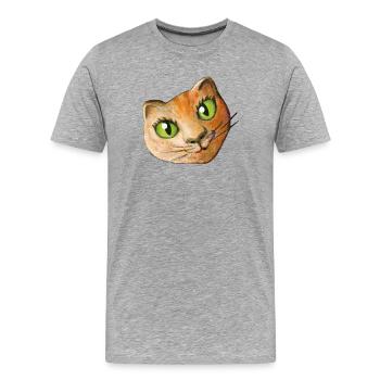 Chat Peinture Tête De Chat Tête De Chat Fan Chat Amour Chat - T-shirt bio Premium Homme - gris chiné - Devant - Damien (186cm)