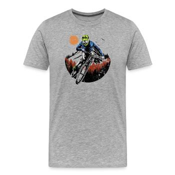 Mitternachts-Ridge-Fahrer - Männer Premium Bio T-Shirt - Grau meliert - Vorne - Damien (186cm)