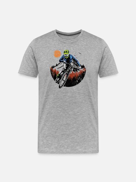 Midnight Ridge Rider - Men's Premium Organic T-Shirt - heather grey