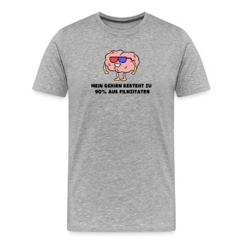 Movies Statement Movie Watching Theatre Streaming - Men's Premium Organic T-Shirt - heather grey - Front - Damien (186cm)