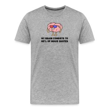 Soirée cinéma Binge Watching Films Déclaration de cinéma - T-shirt bio Premium Homme - gris chiné - Devant - Damien (186cm)