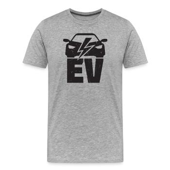EV - Véhicule électrique pour les fans de voitures électriques - T-shirt bio Premium Homme - gris chiné - Devant - Damien (186cm)