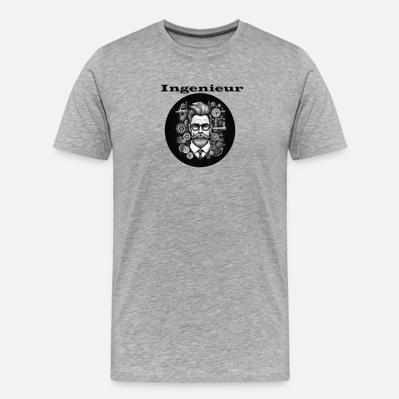 Ingenieur - Männer Premium Bio T-Shirt - Grau meliert