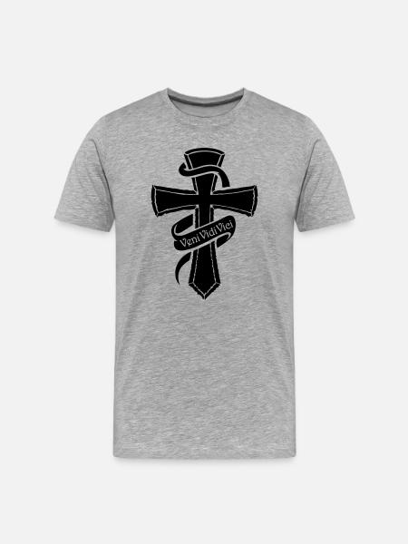 VeniVidiVici black - Men's Premium Organic T-Shirt - heather grey