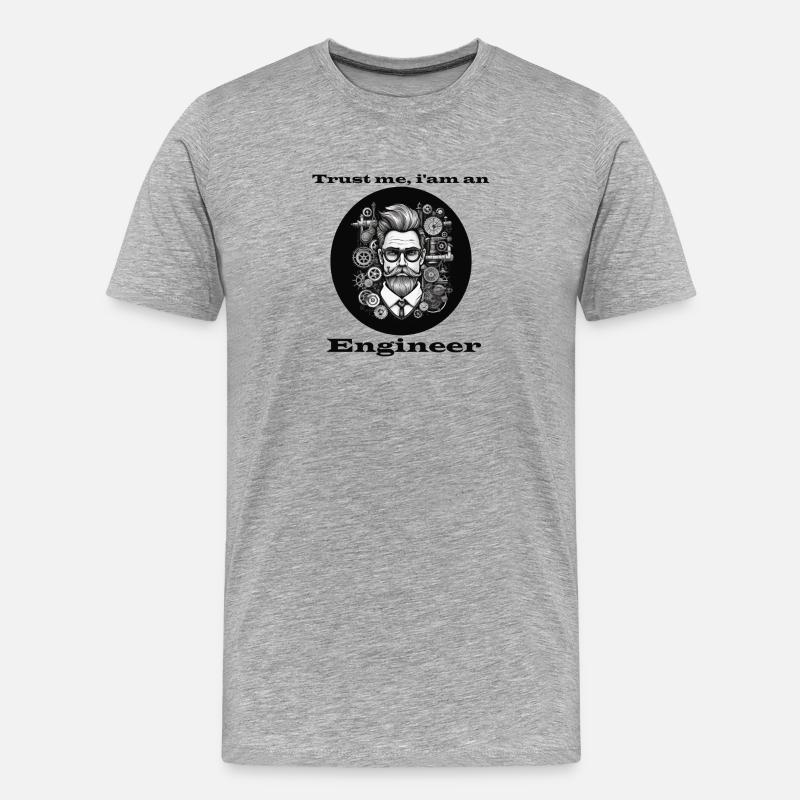 Trust me Engineer - Männer Premium Bio T-Shirt - Grau meliert