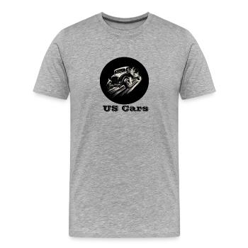 US Cars - Männer Premium Bio T-Shirt - Grau meliert - Vorne - Damien (186cm)