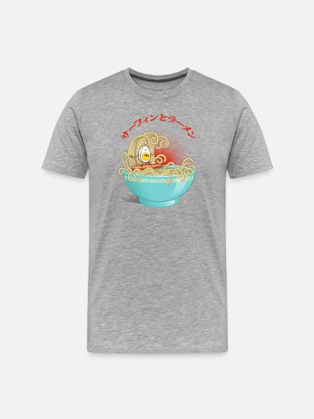 Surf et ramens - T-shirt bio Premium Homme - gris chiné