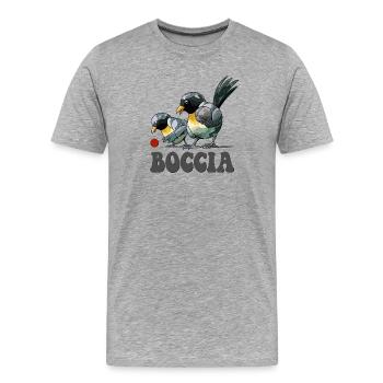 Boccia player bird with boccia balls Boccia - Men's Premium Organic T-Shirt - heather grey - Front - Damien (186cm)