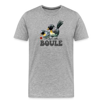 Boules de boules de boules pour pétanque - T-shirt bio Premium Homme - gris chiné - Devant - Damien (186cm)