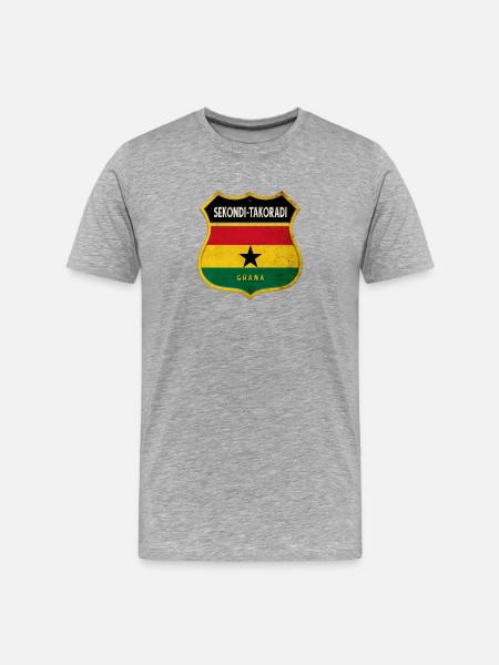 Drapeaux de Sekondi-Takoradi Ghana - T-shirt bio Premium Homme - gris chiné