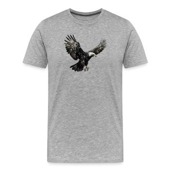 Adler im Landeanflug - Männer Premium Bio T-Shirt - Grau meliert - Vorne - Damien (186cm)