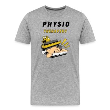 Physiotherapeut - Männer Premium Bio T-Shirt - Grau meliert - Vorne - Damien (186cm)
