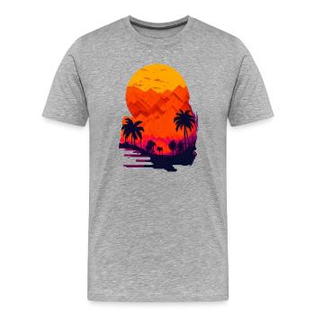 Sunset in the desert - Men's Premium Organic T-Shirt - heather grey - Front - Damien (186cm)