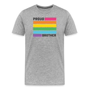 Pride Month LGBT - Stolzer Bruder - Männer Premium Bio T-Shirt - Grau meliert - Vorne - Damien (186cm)