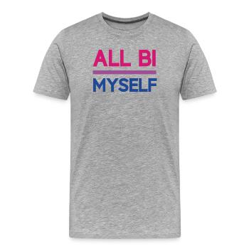 Pride Month LGBT - All Bi(sexual) Myself - Men's Premium Organic T-Shirt - heather grey - Front - Damien (186cm)
