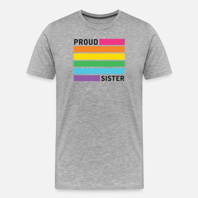 Pride Month LGBT - Stolze Schwester - Männer Premium Bio T-Shirt - Grau meliert
