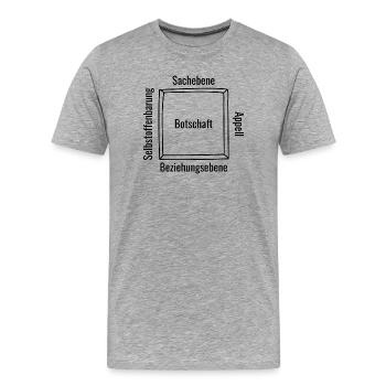 Vier Ohren Modell Zeichnung Schaubild - Männer Premium Bio T-Shirt - Grau meliert - Vorne - Damien (186cm)
