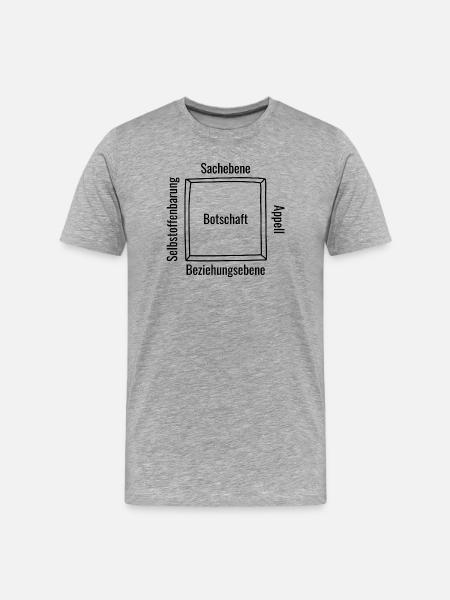 Vier Ohren Modell Zeichnung Schaubild - Männer Premium Bio T-Shirt - Grau meliert