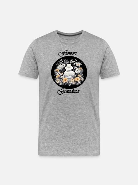 Mamie fleurie - T-shirt bio Premium Homme - gris chiné