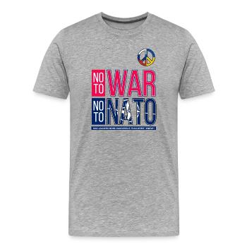 NO TO WAR NO TO NATO V3 | BAD LEADERSHIP - Men's Premium Organic T-Shirt - heather grey - Front - Damien (186cm)