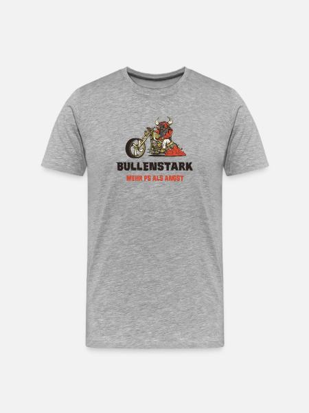 Motorrad Bullen Design - Männer Premium Bio T-Shirt - Grau meliert